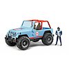 Jeep cross country racer bleue avec conducteur