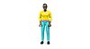 Woman, dark skin, turquoise jeans