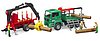 Forestry trailer with loading crane and grab