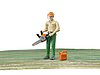Forestry worker with accessories