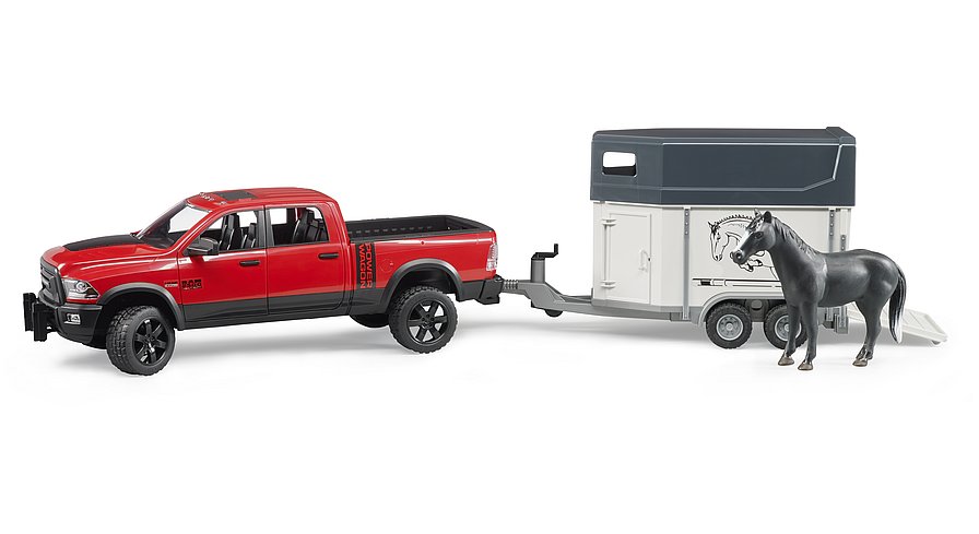 BRUDER Toys 02501 Dodge RAM 2500 Power Pickup Truck With Horse Horsebox 1 16 for sale online 