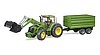 John Deere 7930 with frontloader and trailer