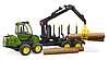 Porteur forestier John Deere 1210E avec grappin à bois