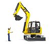 Cat® Mini Excavator with worker