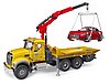 MACK Granite tow truck with BRUDER Roadster