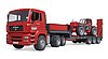MAN TGA truck with low loader trailer and Manitou telehandler