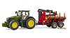 John Deere 7R 350 with forestry trailer and 4 trunks