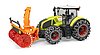 Claas Axion 950 with snow chains and snow blower