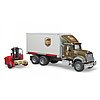 Camion logistique UPS MACK Granite avec chariot él
