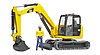 Cat® Mini Excavator with worker