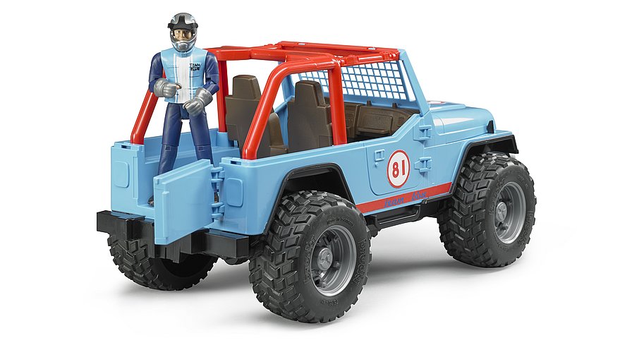 BRUDER #02541 Jeep Cross Country Racer Blue With Driver for sale online 