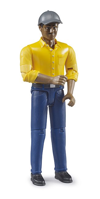 bworld Man, medium skin, blue jeans