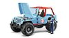 Jeep cross country racer bleue avec conducteur