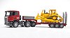 SCANIA R-series Low loader truck, Cat® Bulldozer