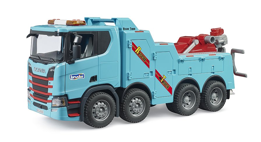 Camión-grúa de rescate y remolque Scania Super 560R con módulo de luces y sonido