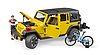 Jeep Wrangler avec vélo tout-terrain et cycliste