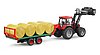 Remorque de transport de ballots avec 8 ballots