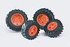 Twin tyres with orange rims