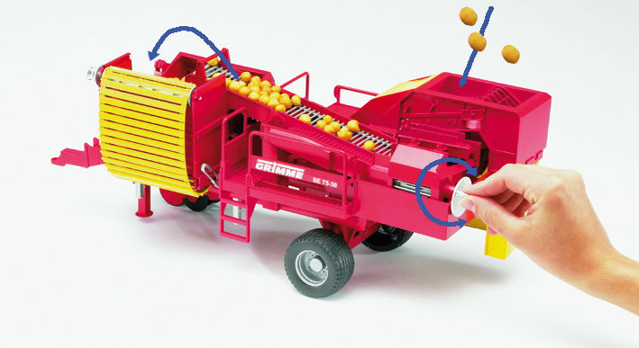 New Facto Bruder #02130 Grimme SE-75 Potato Digger with 80 Imitation Potatoes 