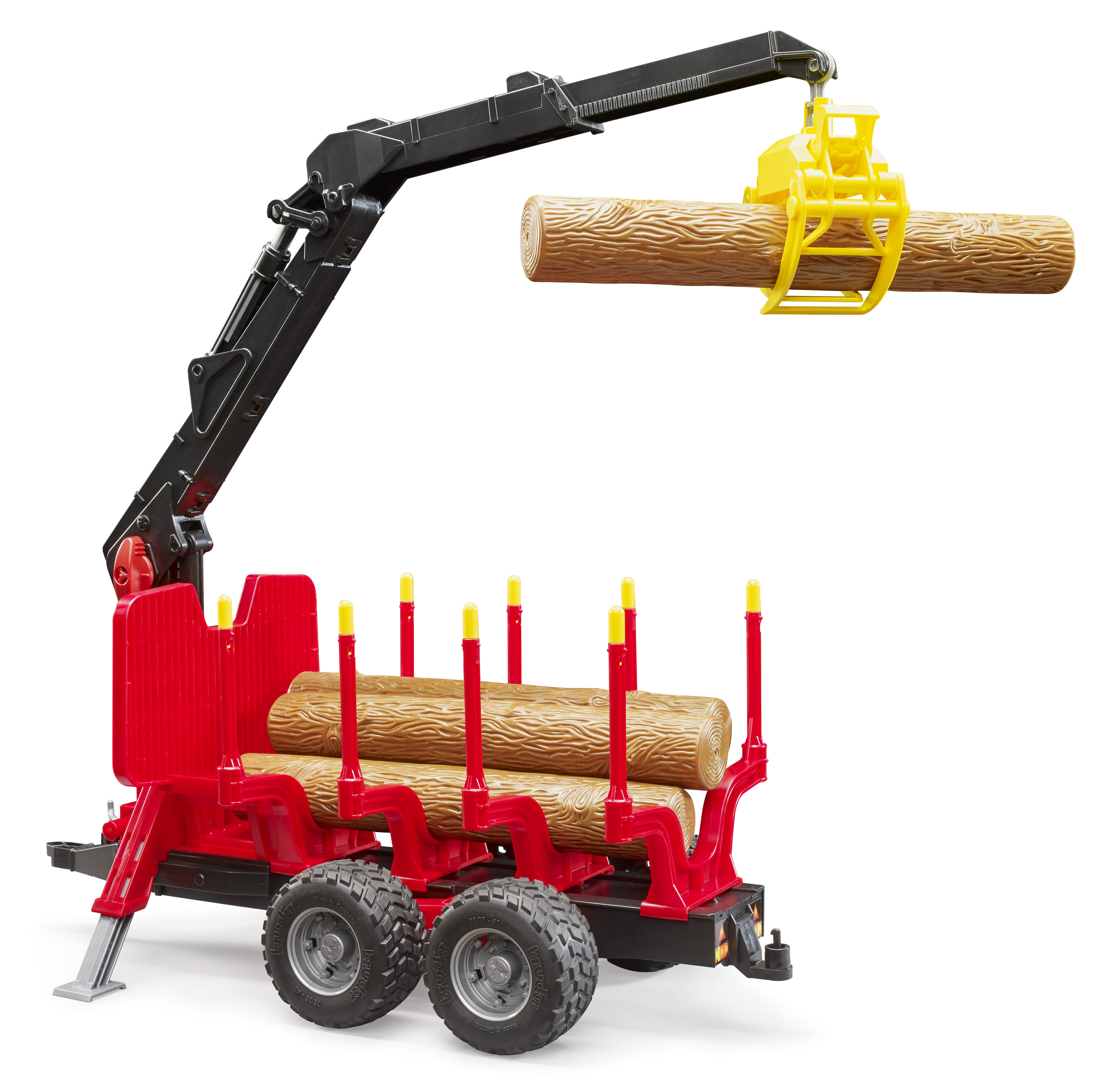 Remolque autocargadoor con grúa de carga y pinzas para madera Remolque autocargadoor con grúa de carga y pinzas para madera