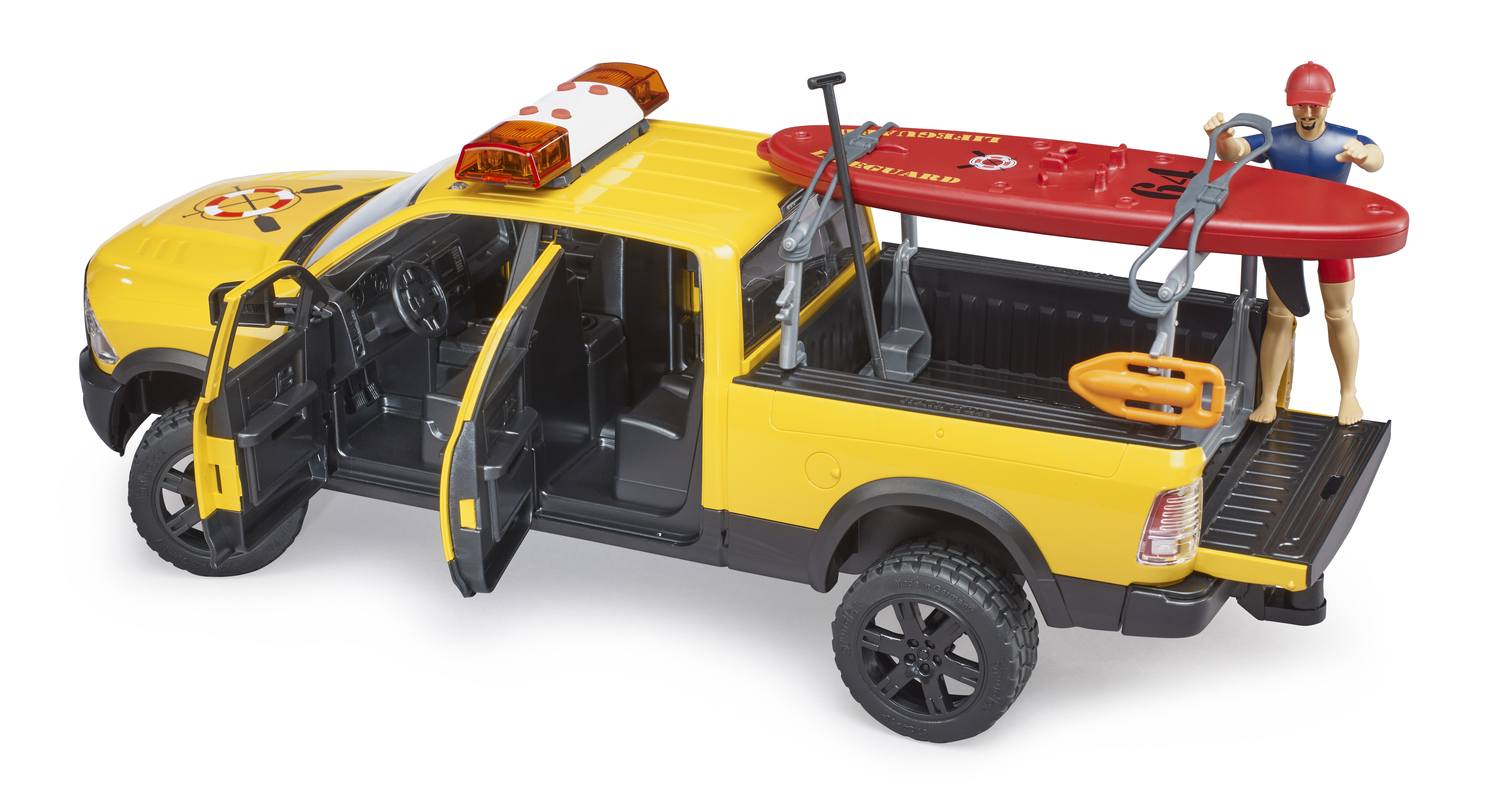 Power Wagon RAM 2500 pour maître-nageur avec figurine, Stand Up Paddle et module son et lumière