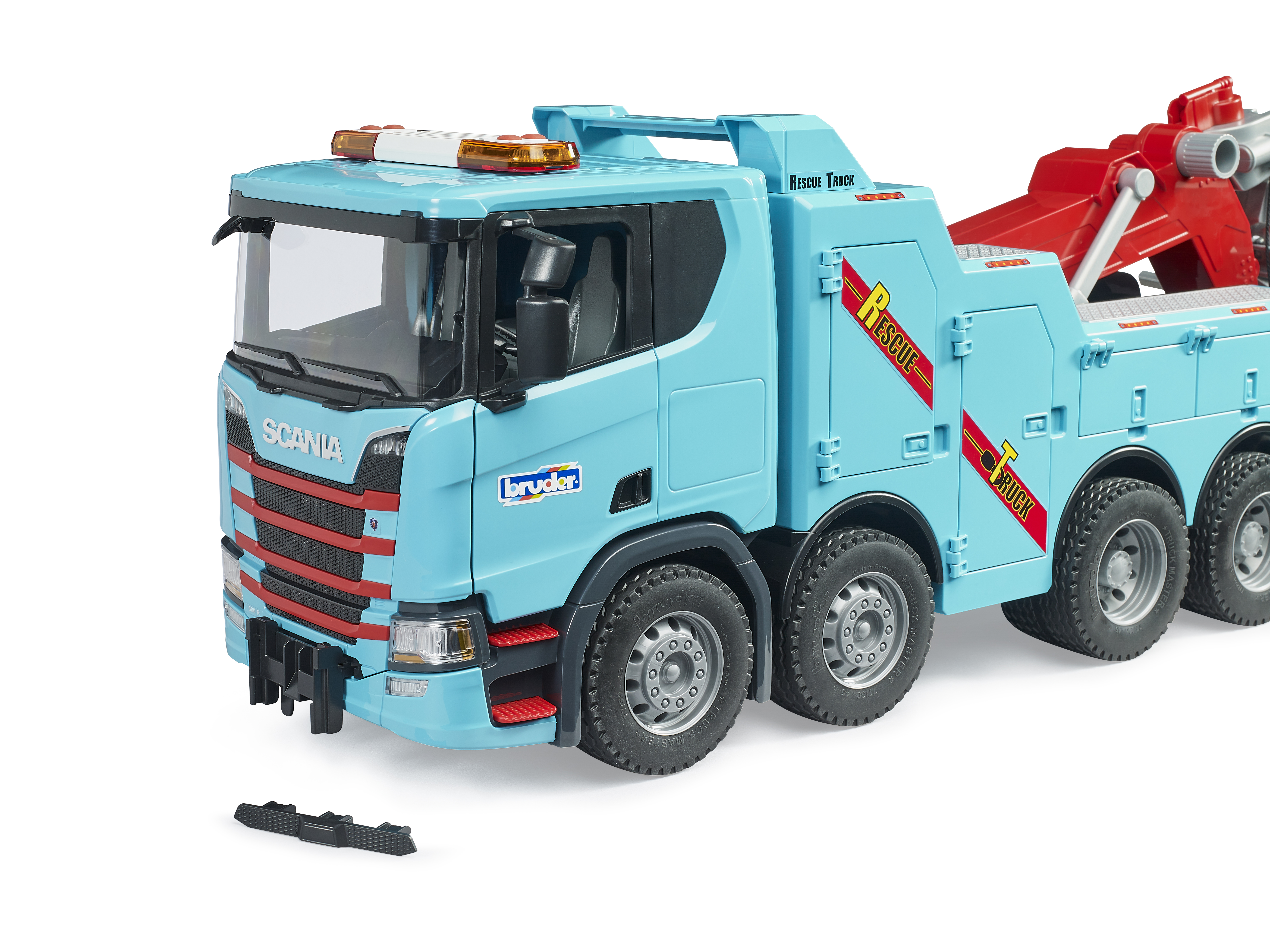 Camión-grúa de rescate y remolque Scania Super 560R con módulo de luces y sonido