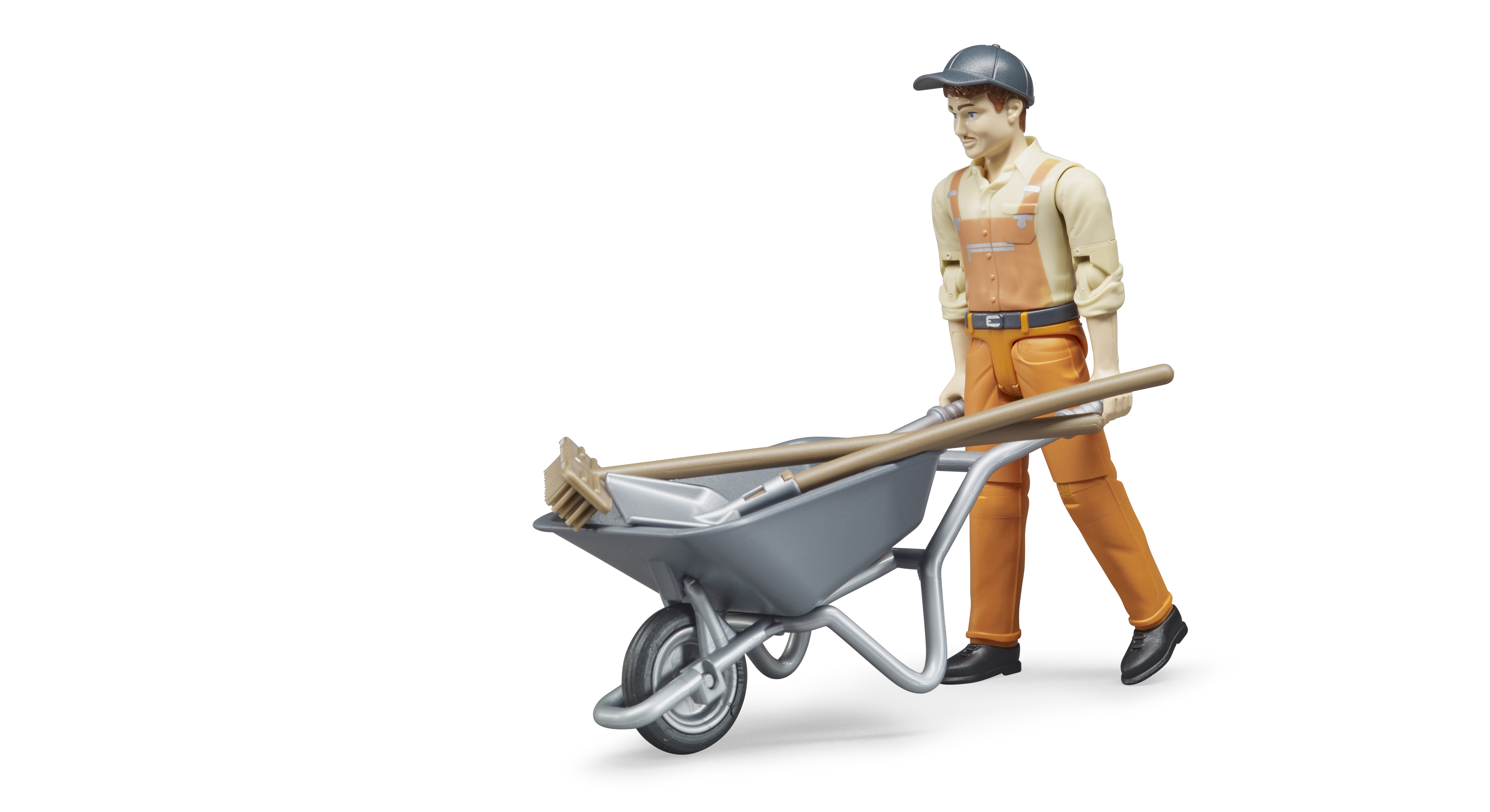 thumbnail image 2 of Bruder Bworld Gardener Figure With Lawnmower & Tools | Movable Limbs For Imaginative Play 2 of 9