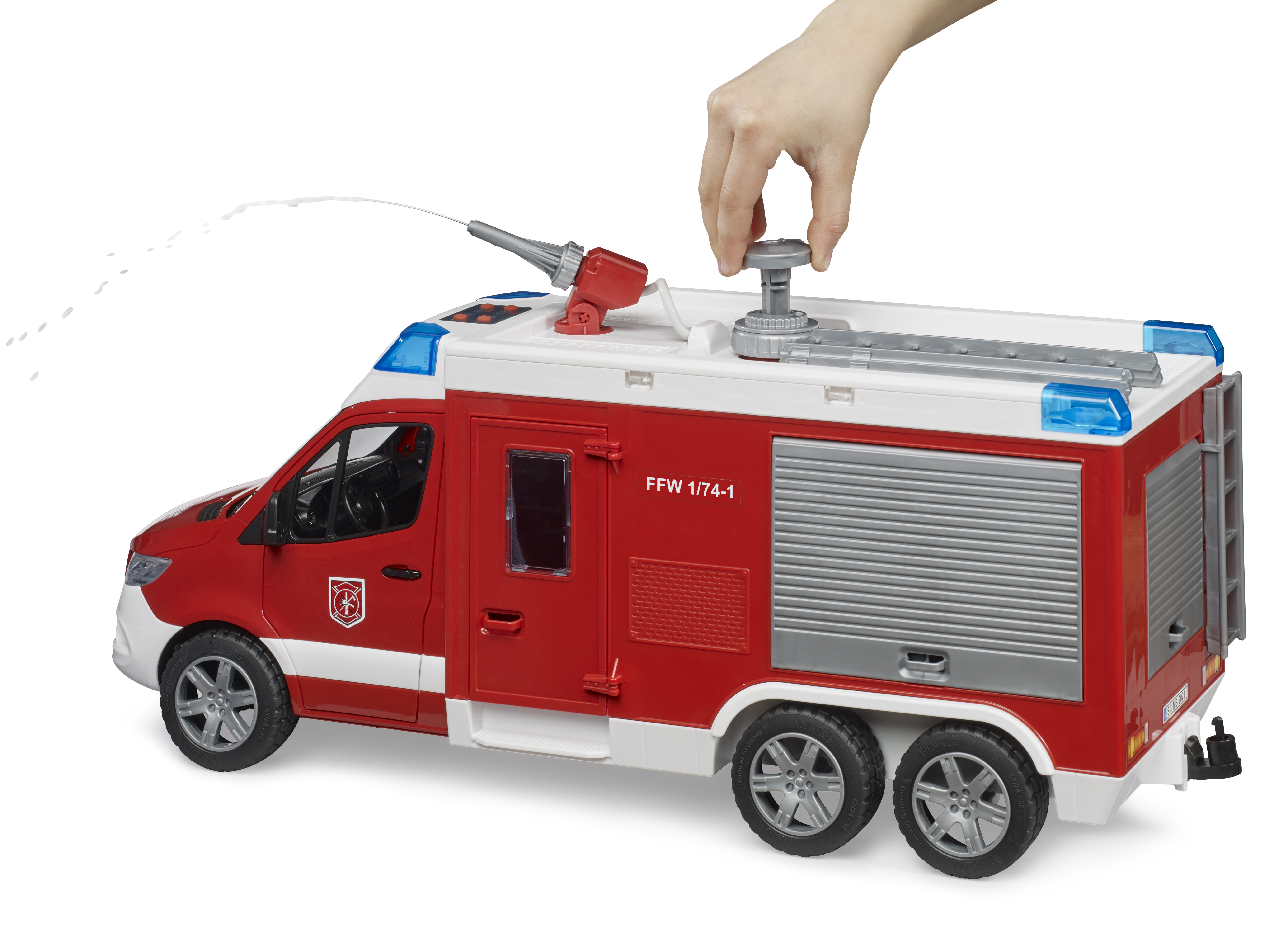 Camión de bomberos Mercedes-Benz Sprinter con módulo de luces y sonido Camión de bomberos Mercedes-Benz Sprinter con módulo de luces y sonido