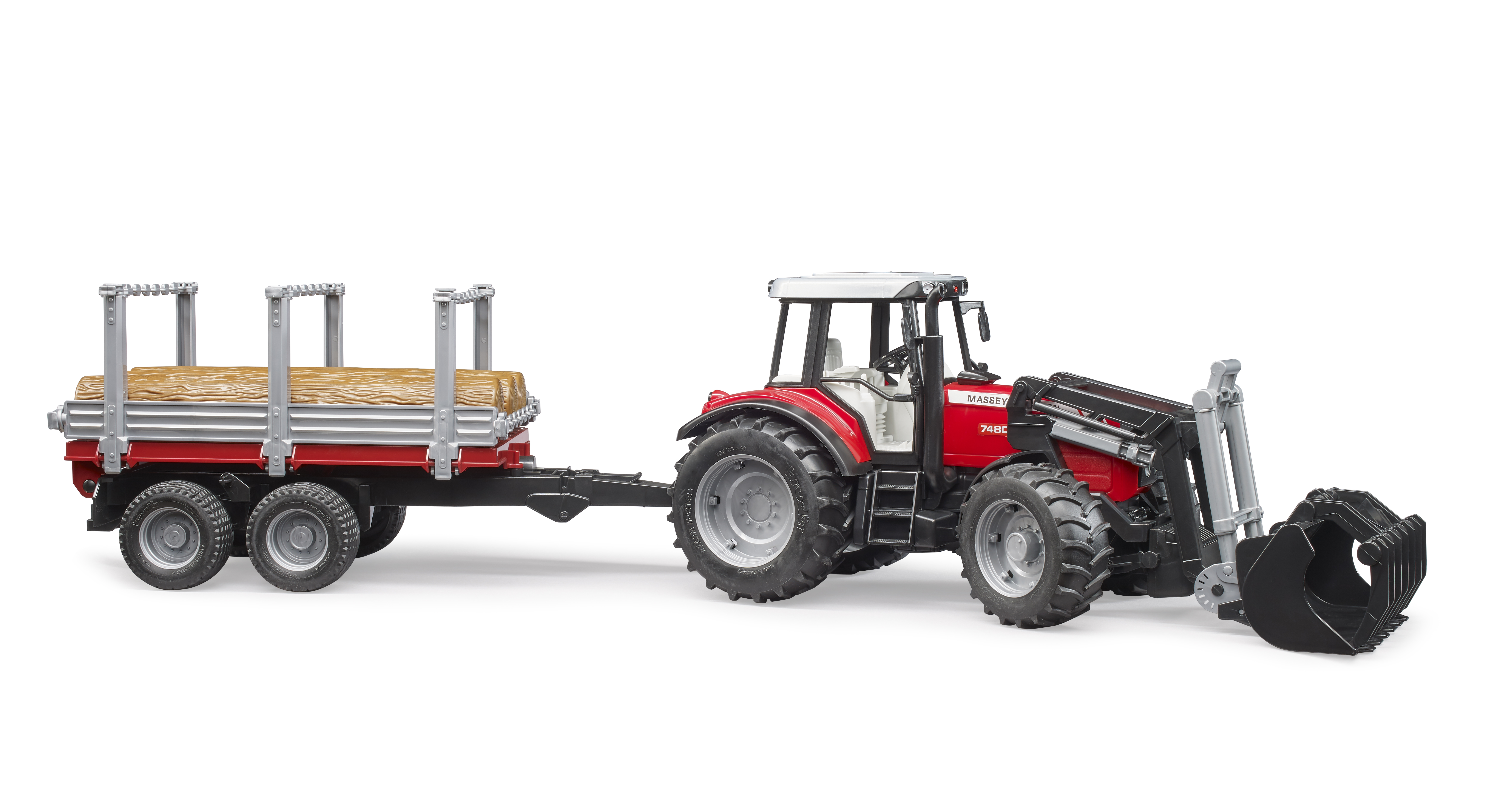 Massey Ferguson 7480 con cargador frontal, remolqu Massey Ferguson 7480 con cargador frontal, remolqu
