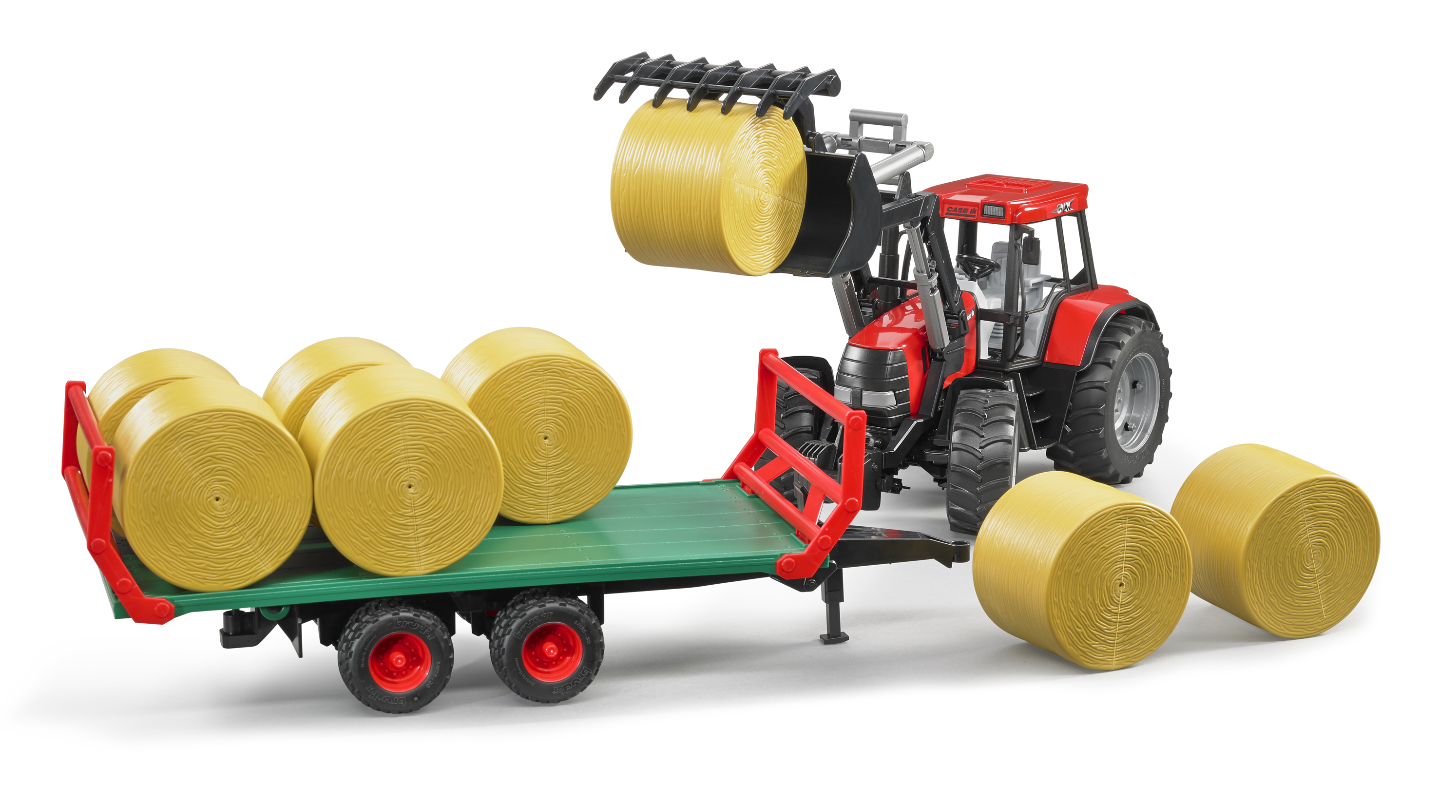 Bale transport trailer with 8 round bales
