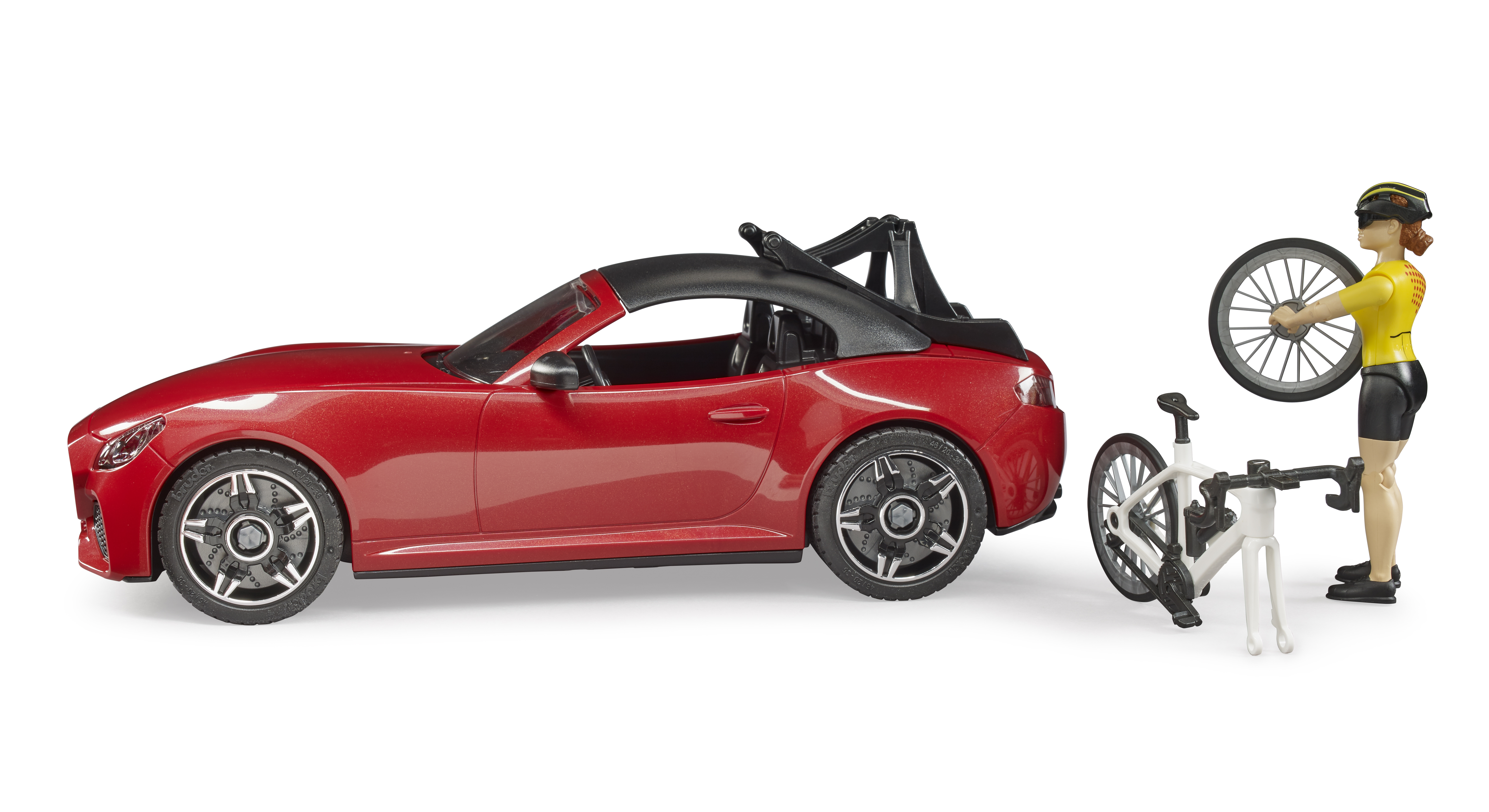  Roadster BRUDER avec vélo de route et cycliste