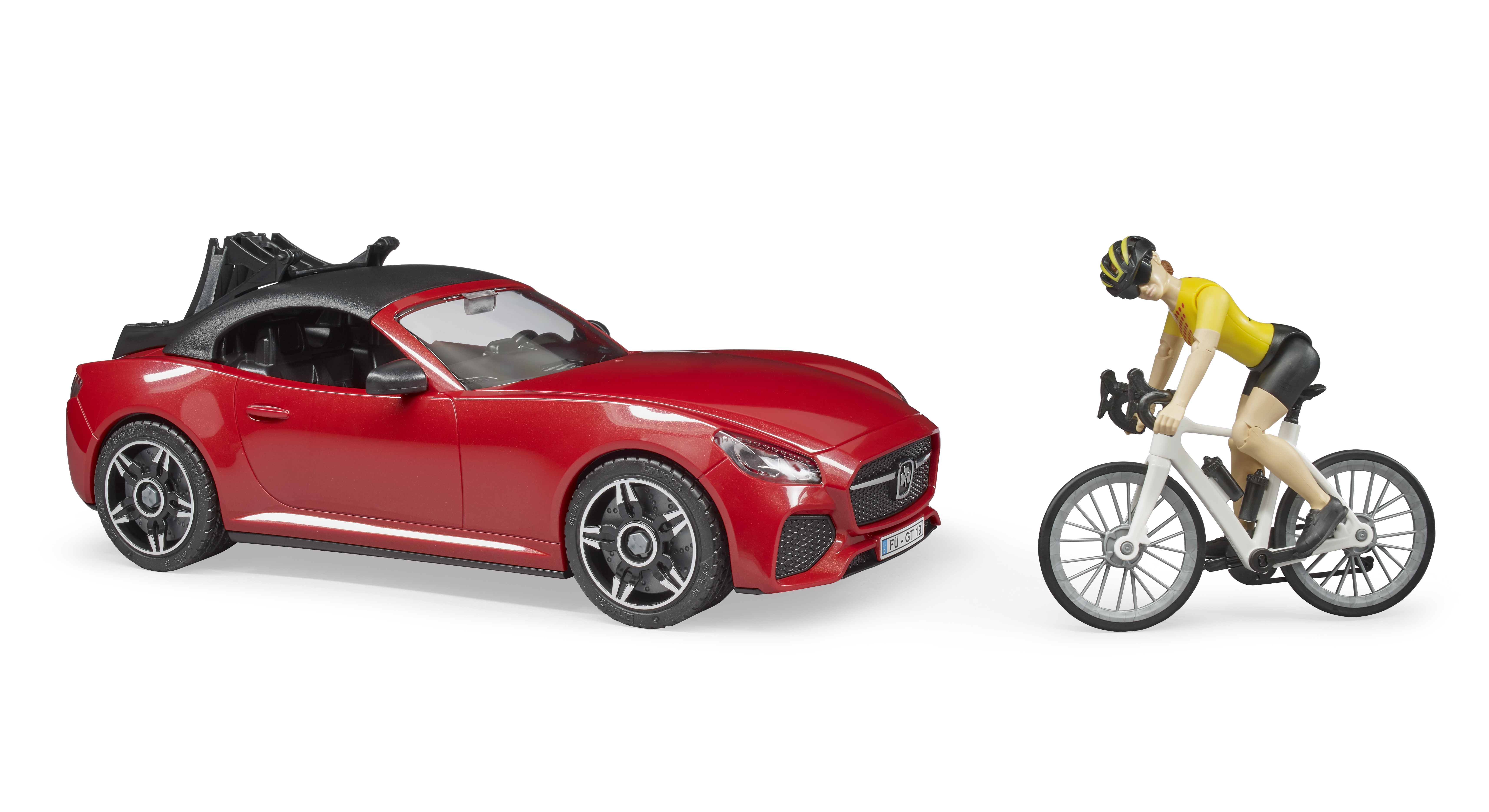  Roadster BRUDER avec vélo de route et cycliste