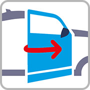 Cab door opens