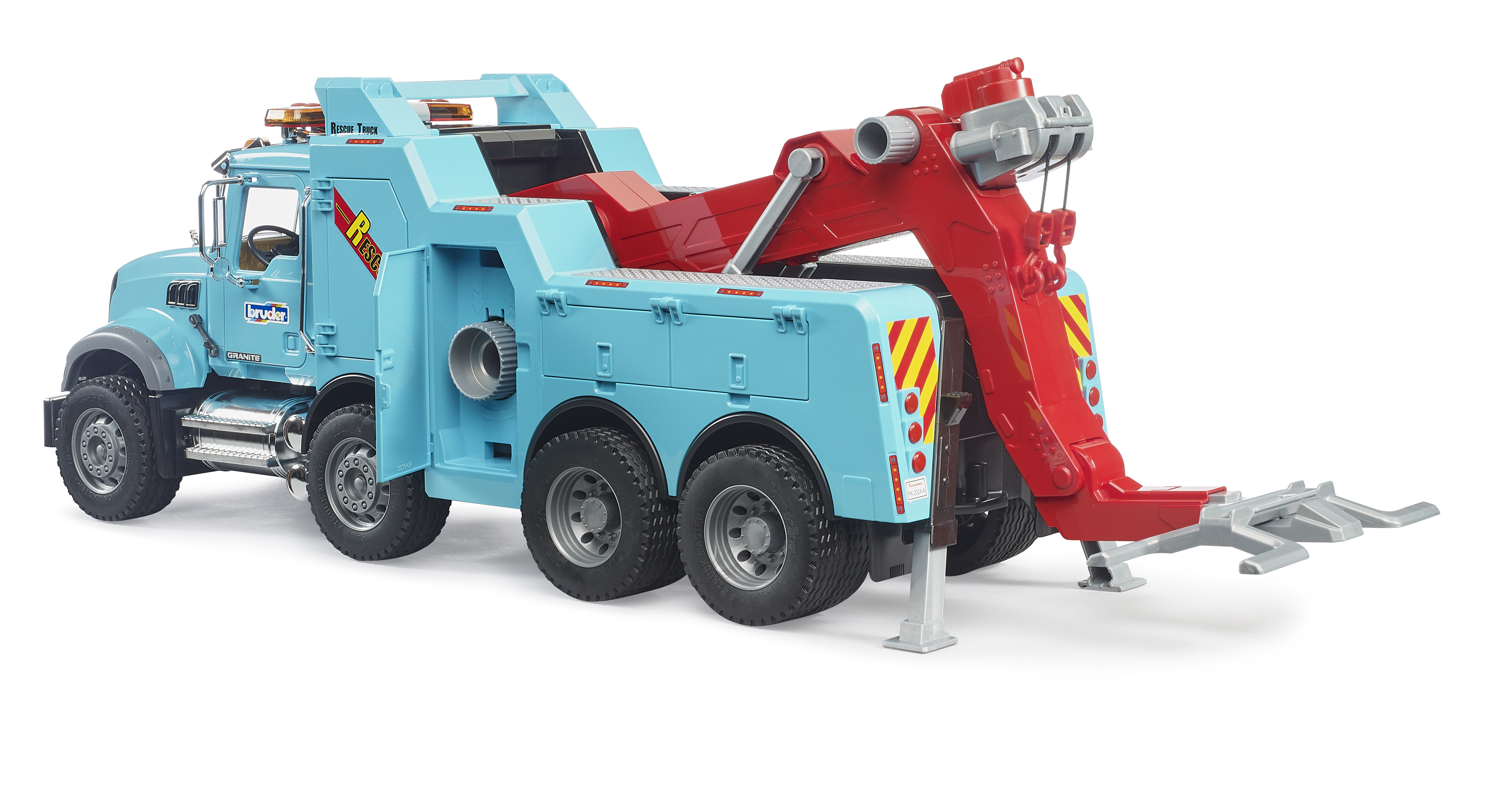 Camión-grúa de rescate y remolque MACK Granite con módulo de luces y sonido Camión-grúa de rescate y remolque MACK Granite con módulo de luces y sonido