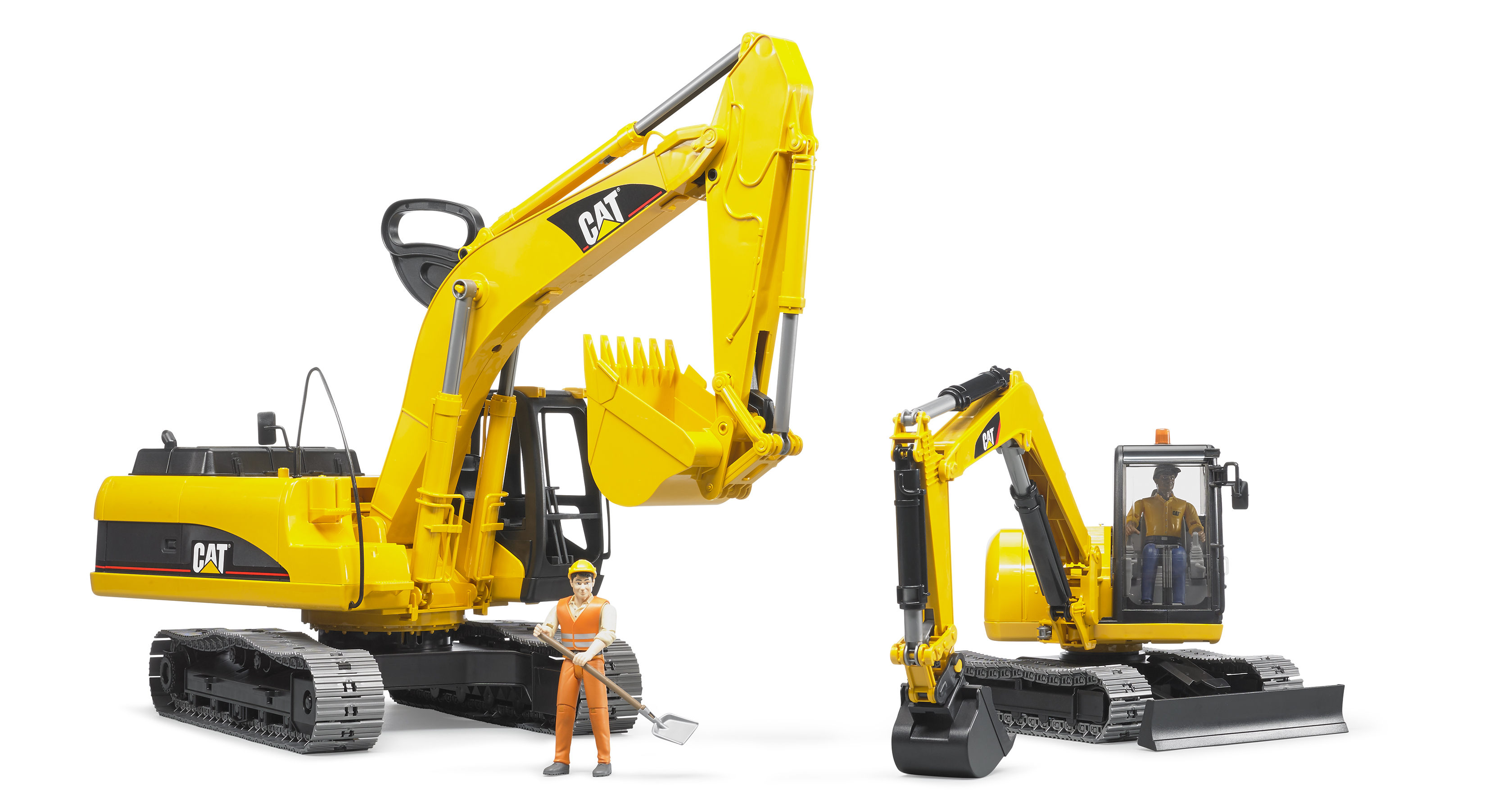 Cat Miniexcavadora con trabajador