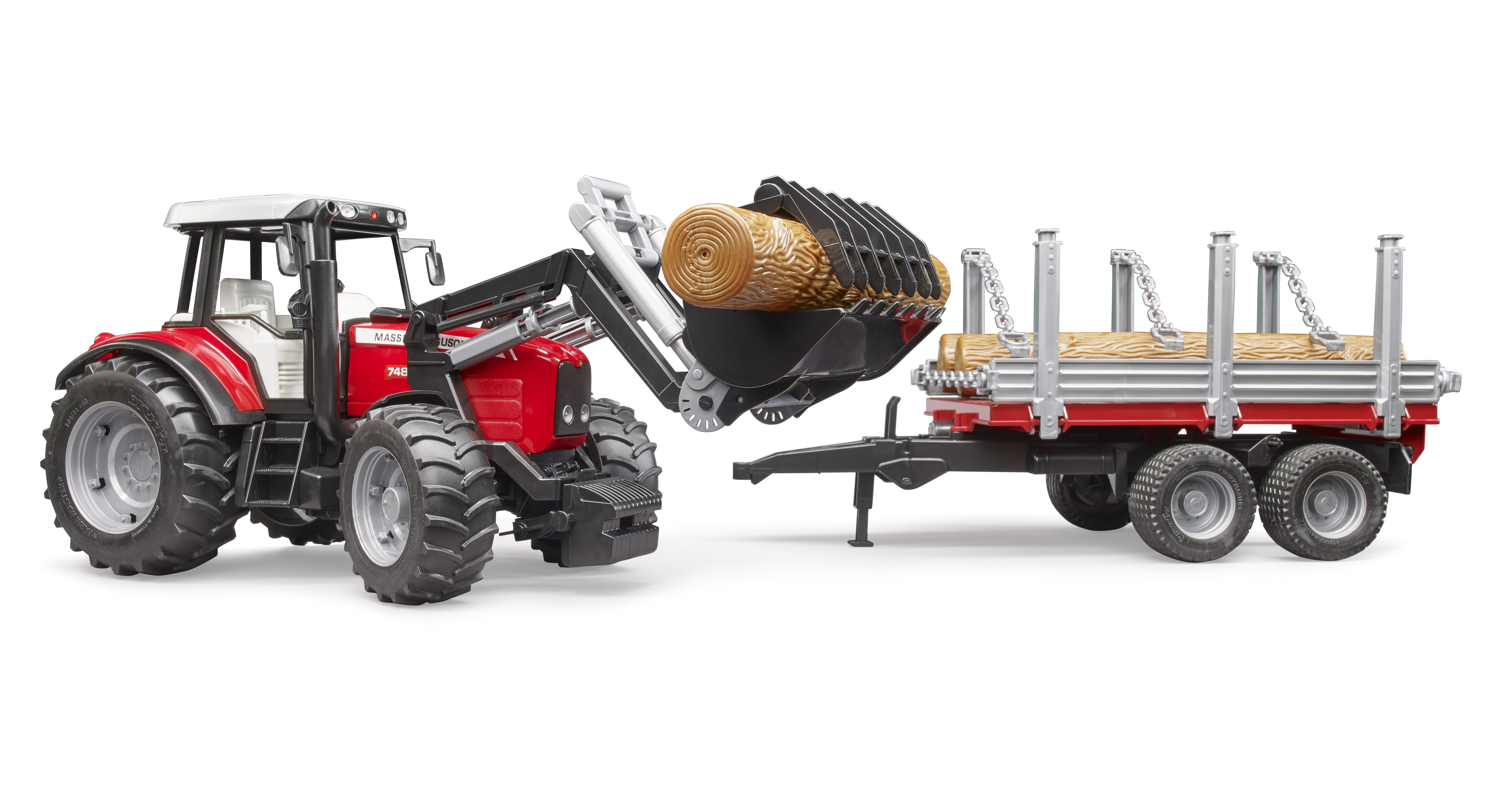Massey Ferguson 7480 con cargador frontal, remolqu Massey Ferguson 7480 con cargador frontal, remolqu