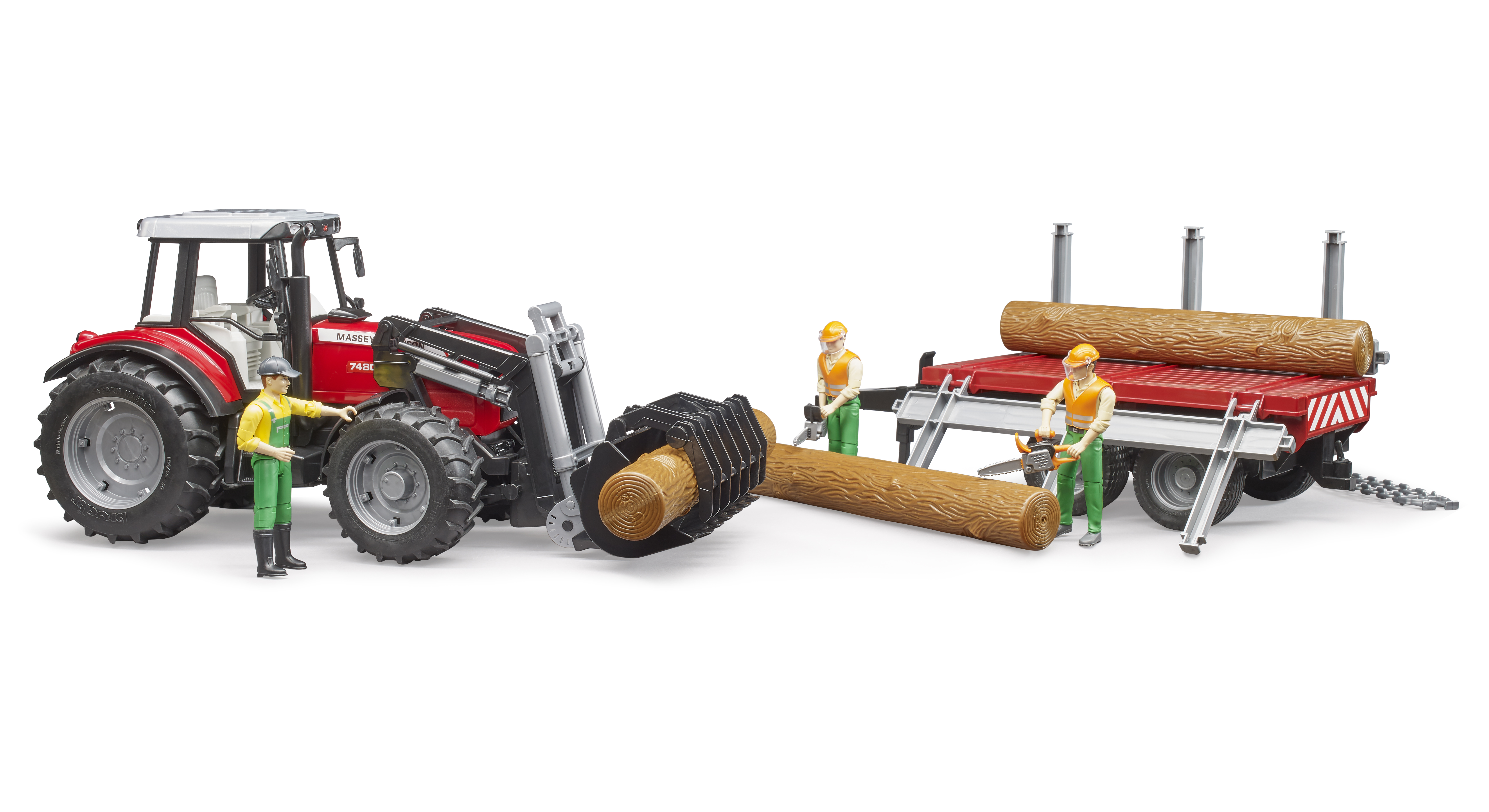 Massey Ferguson 7480 con cargador frontal, remolqu Massey Ferguson 7480 con cargador frontal, remolqu