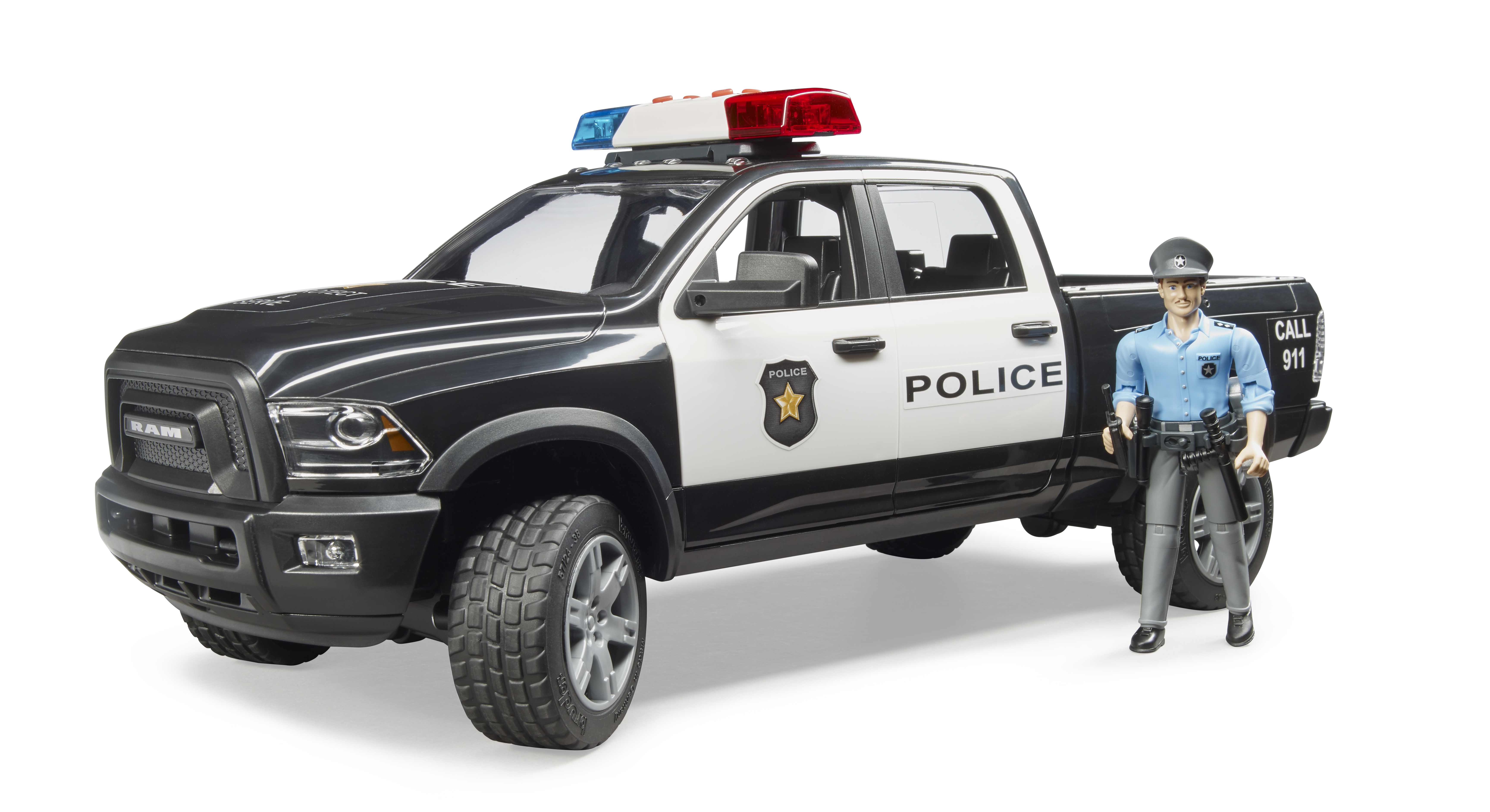 Camioneta policial RAM 2500 con policía Camioneta policial RAM 2500 con policía