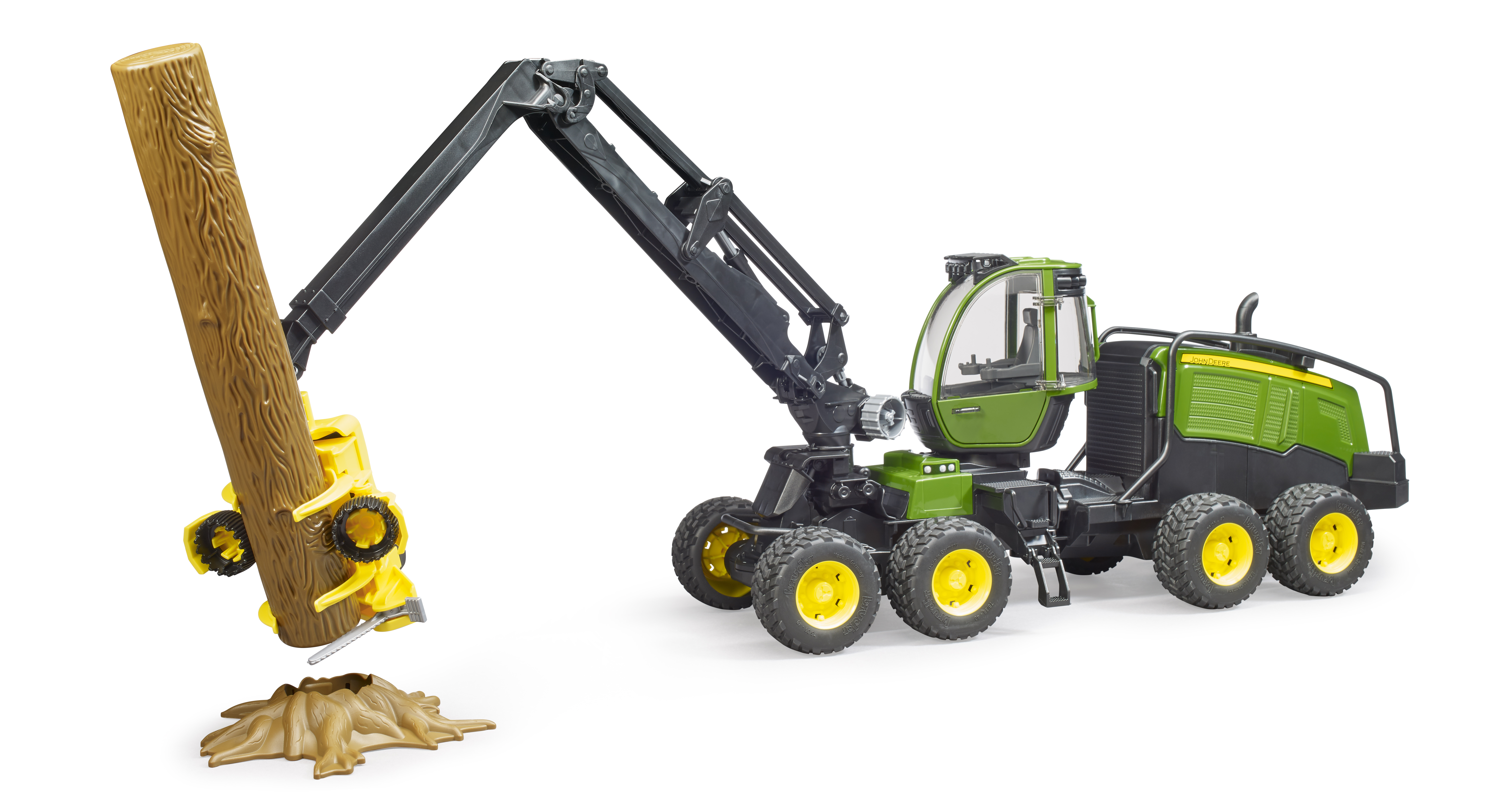 Abatteuse John Deere 1270G avec 1 tronc d'arbre Abatteuse John Deere 1270G avec 1 tronc d'arbre