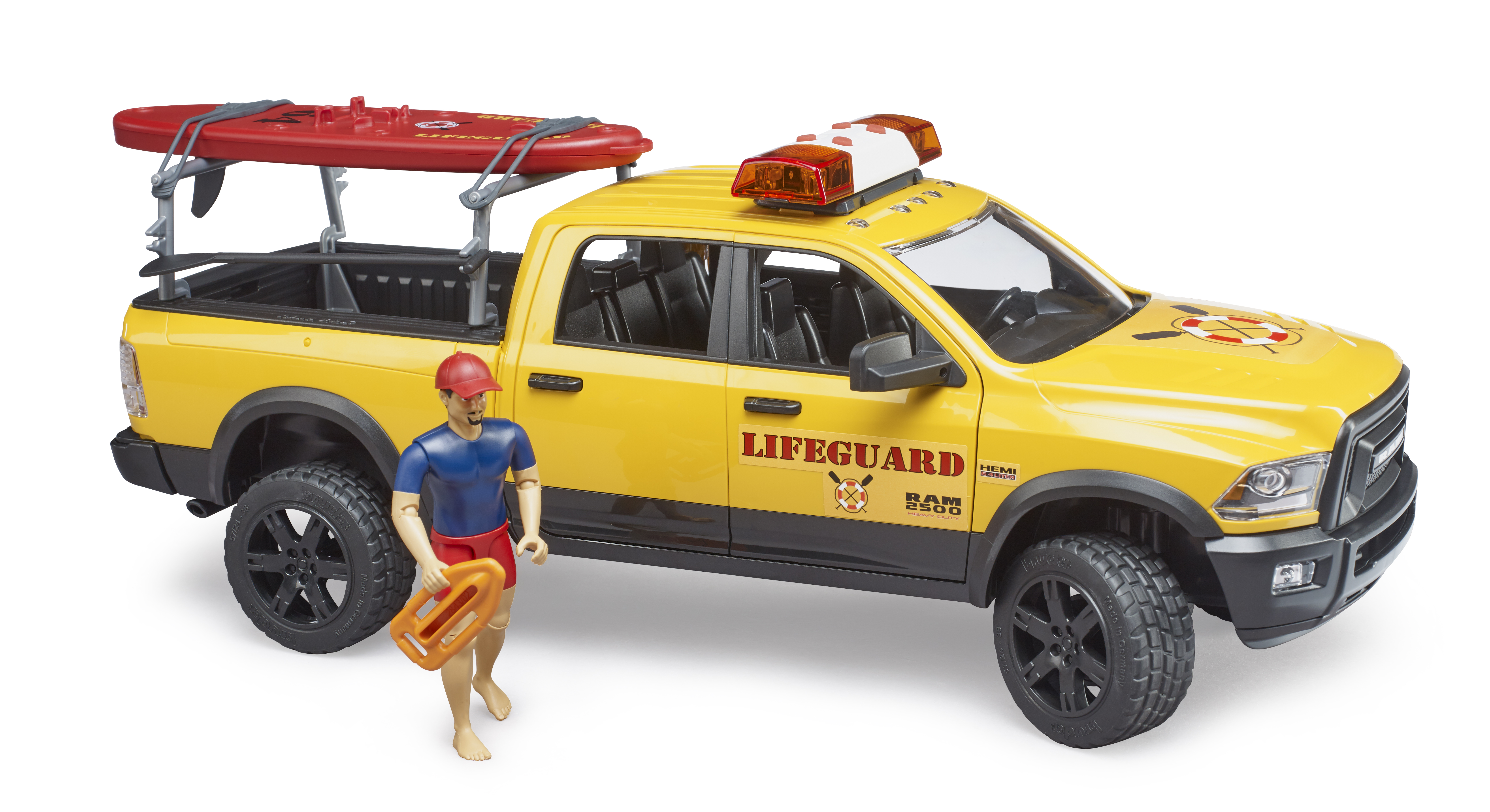Power Wagon RAM 2500 pour maître-nageur avec figurine, Stand Up Paddle et module son et lumière