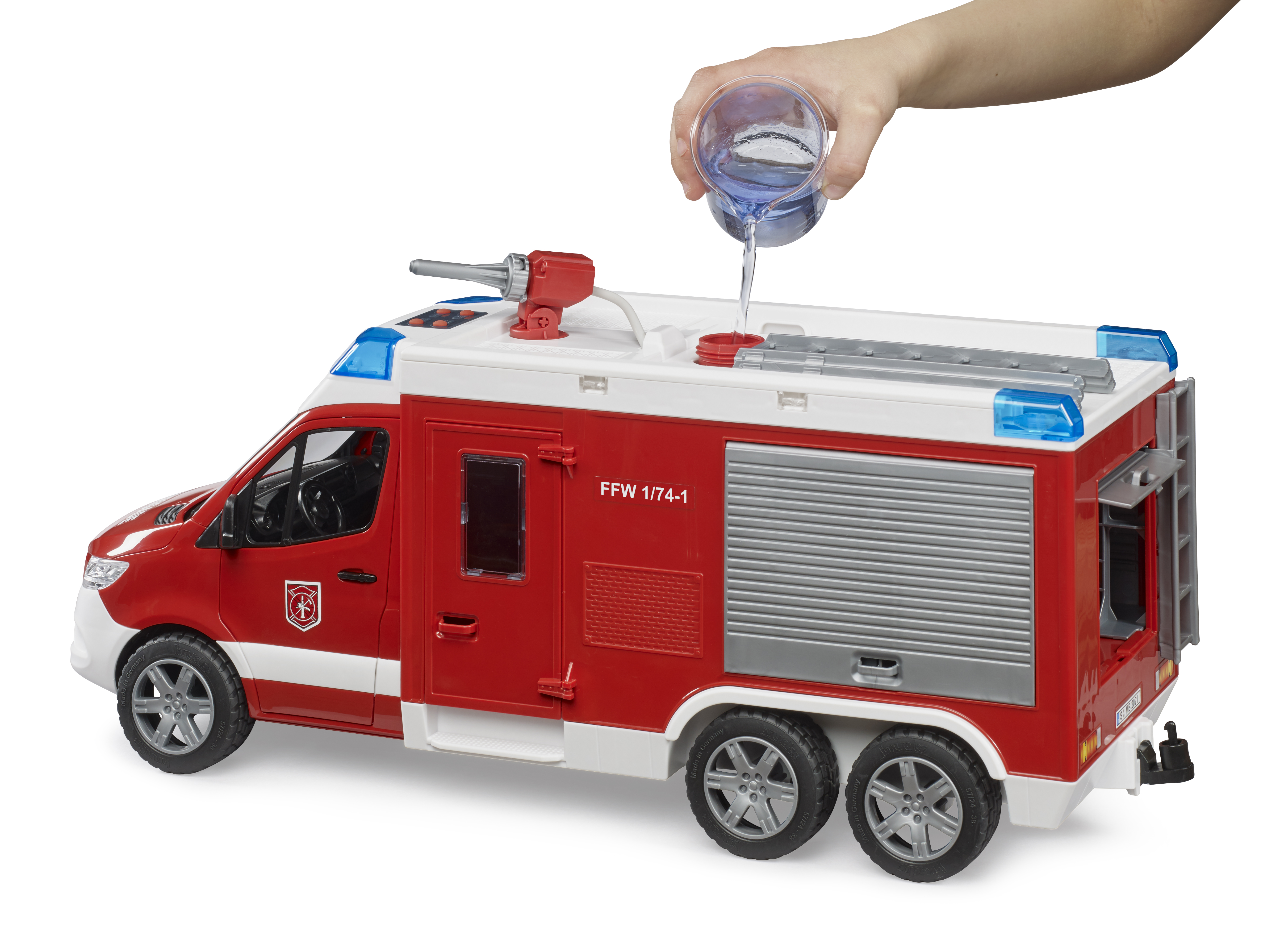 Camión de bomberos Mercedes-Benz Sprinter con módulo de luces y sonido Camión de bomberos Mercedes-Benz Sprinter con módulo de luces y sonido