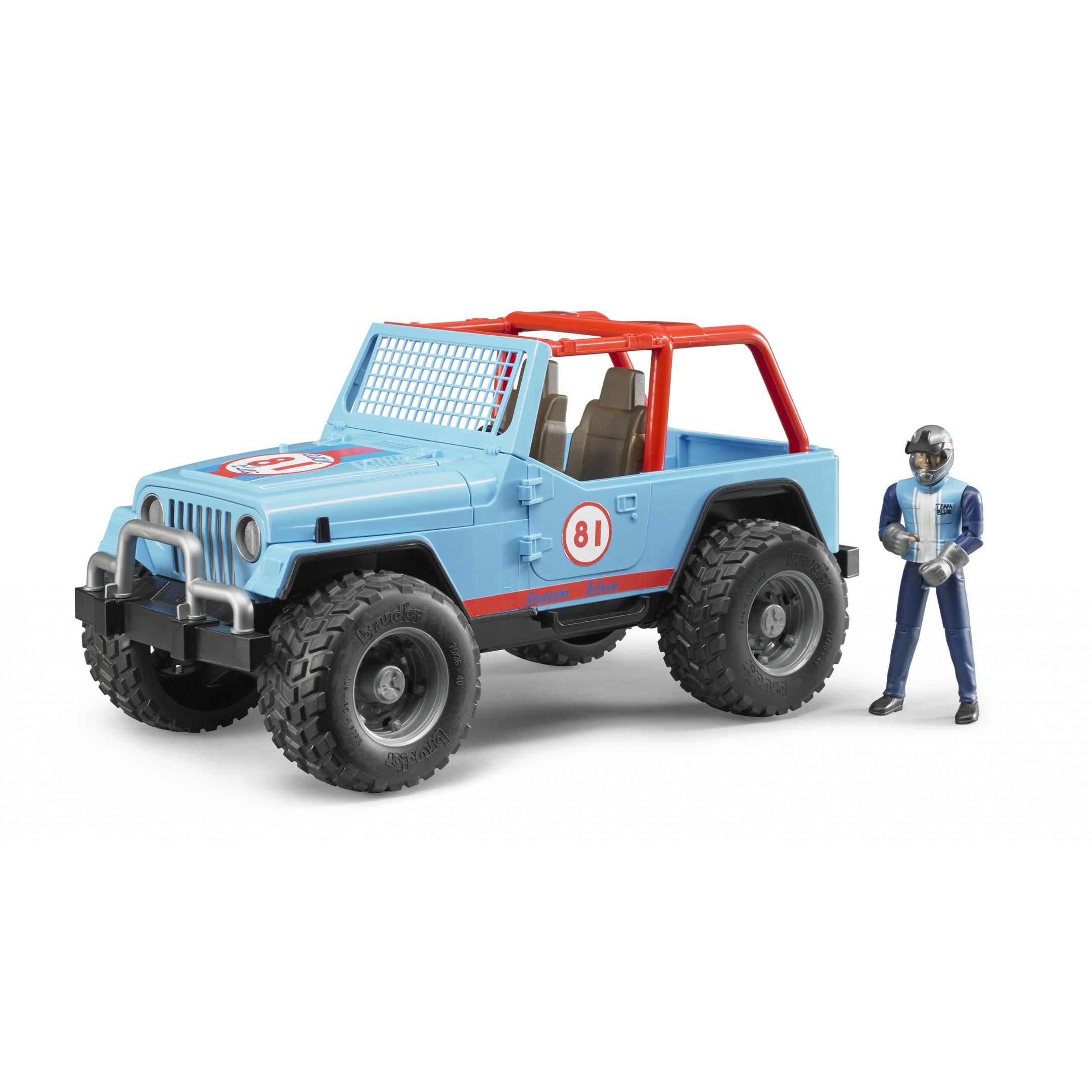 Jeep cross country racer bleue avec conducteur