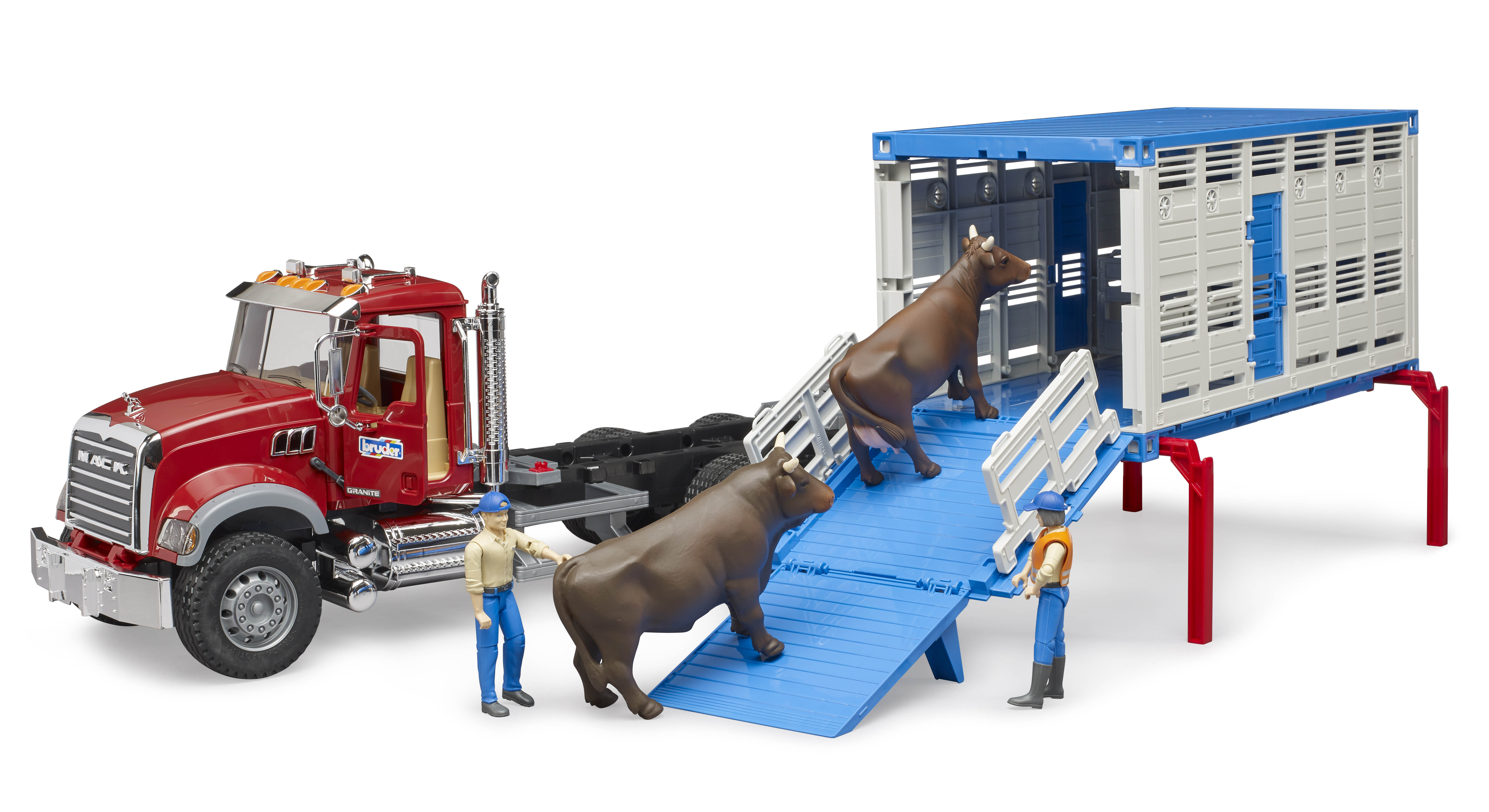 Camion de transport d'animaux MACK Granite avec 1 compartiment pour bovins