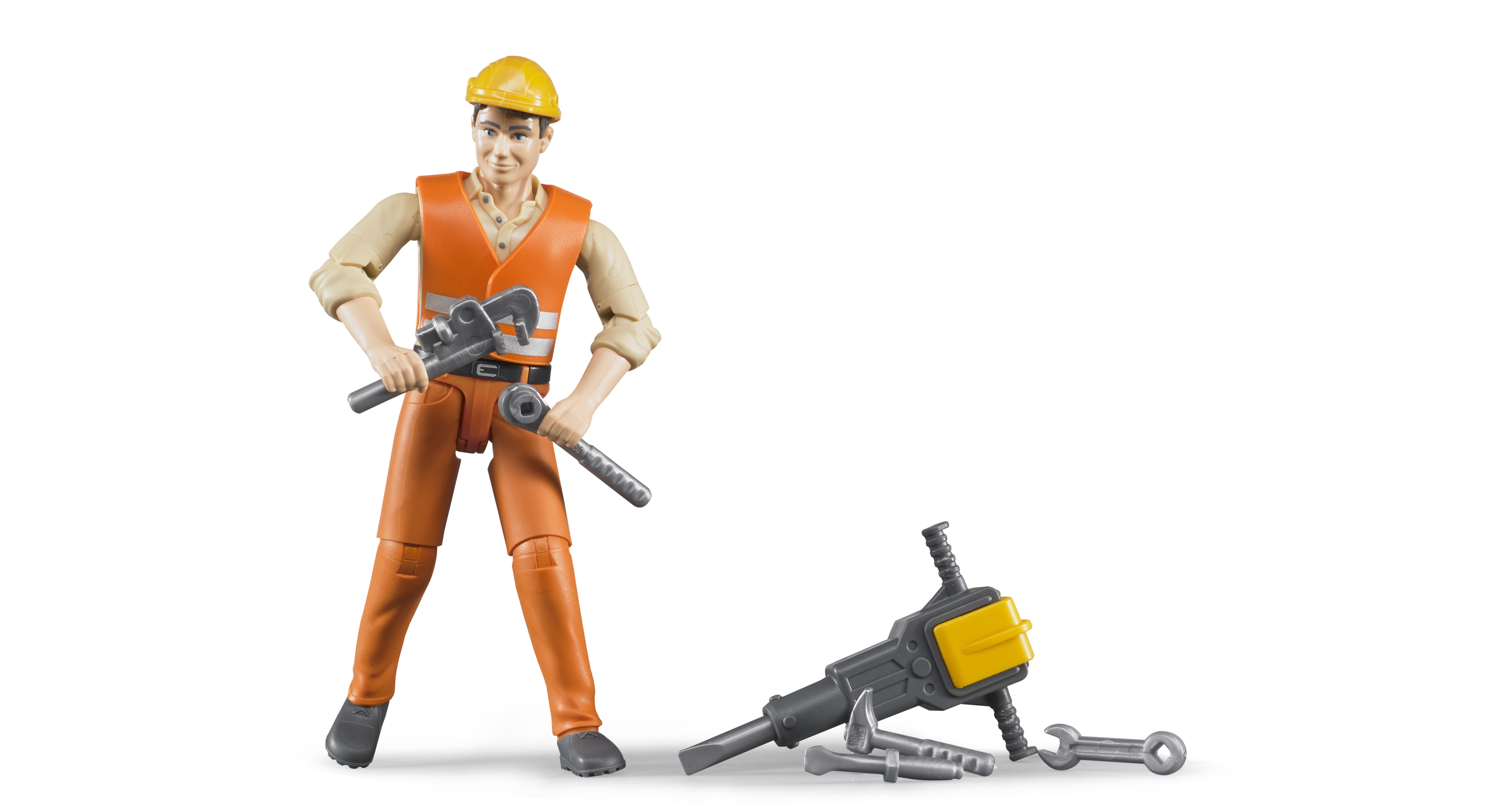 Ouvrier de chantier avec accessoires