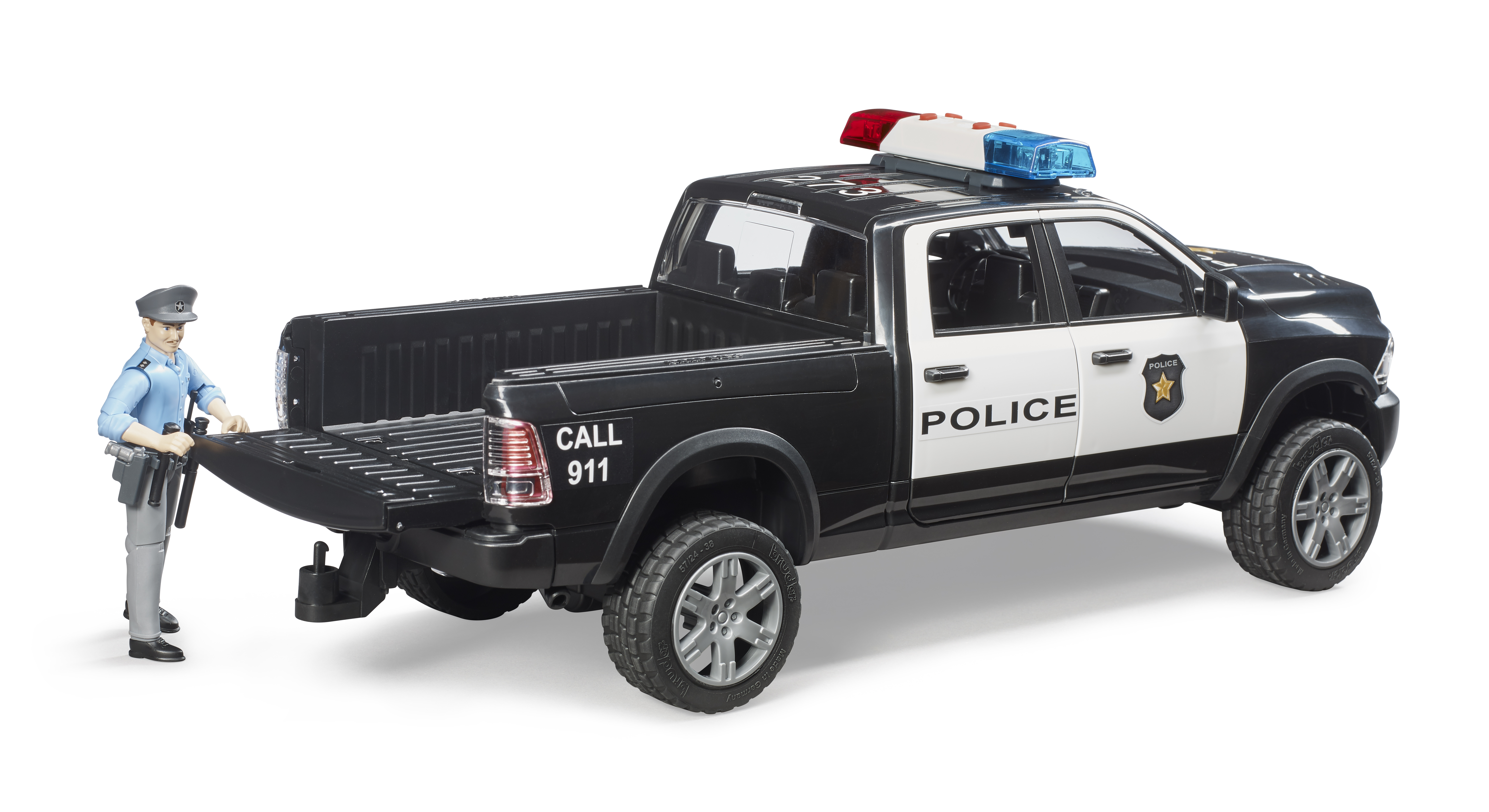 Camioneta policial RAM 2500 con policía Camioneta policial RAM 2500 con policía