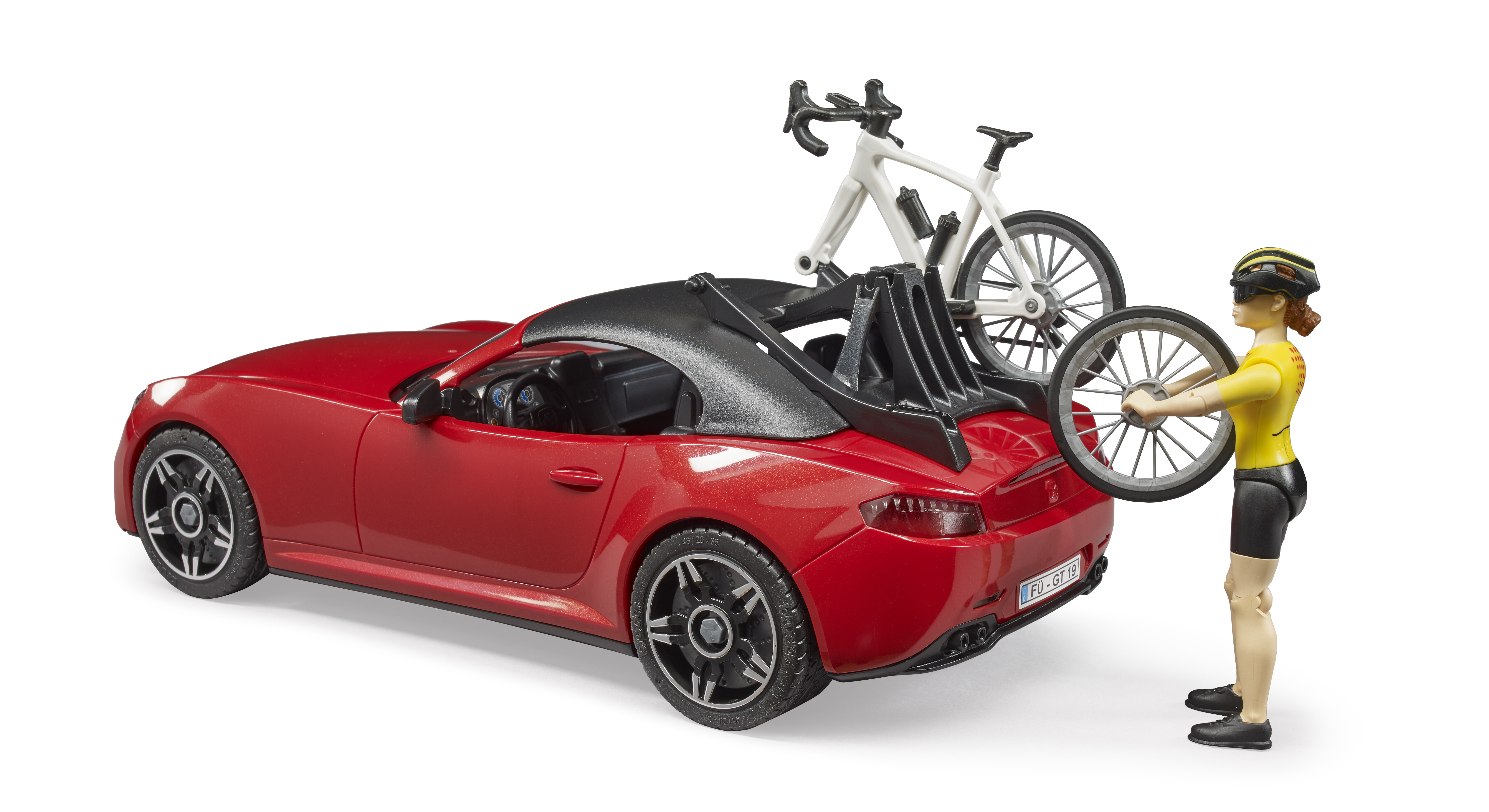  Roadster BRUDER avec vélo de route et cycliste