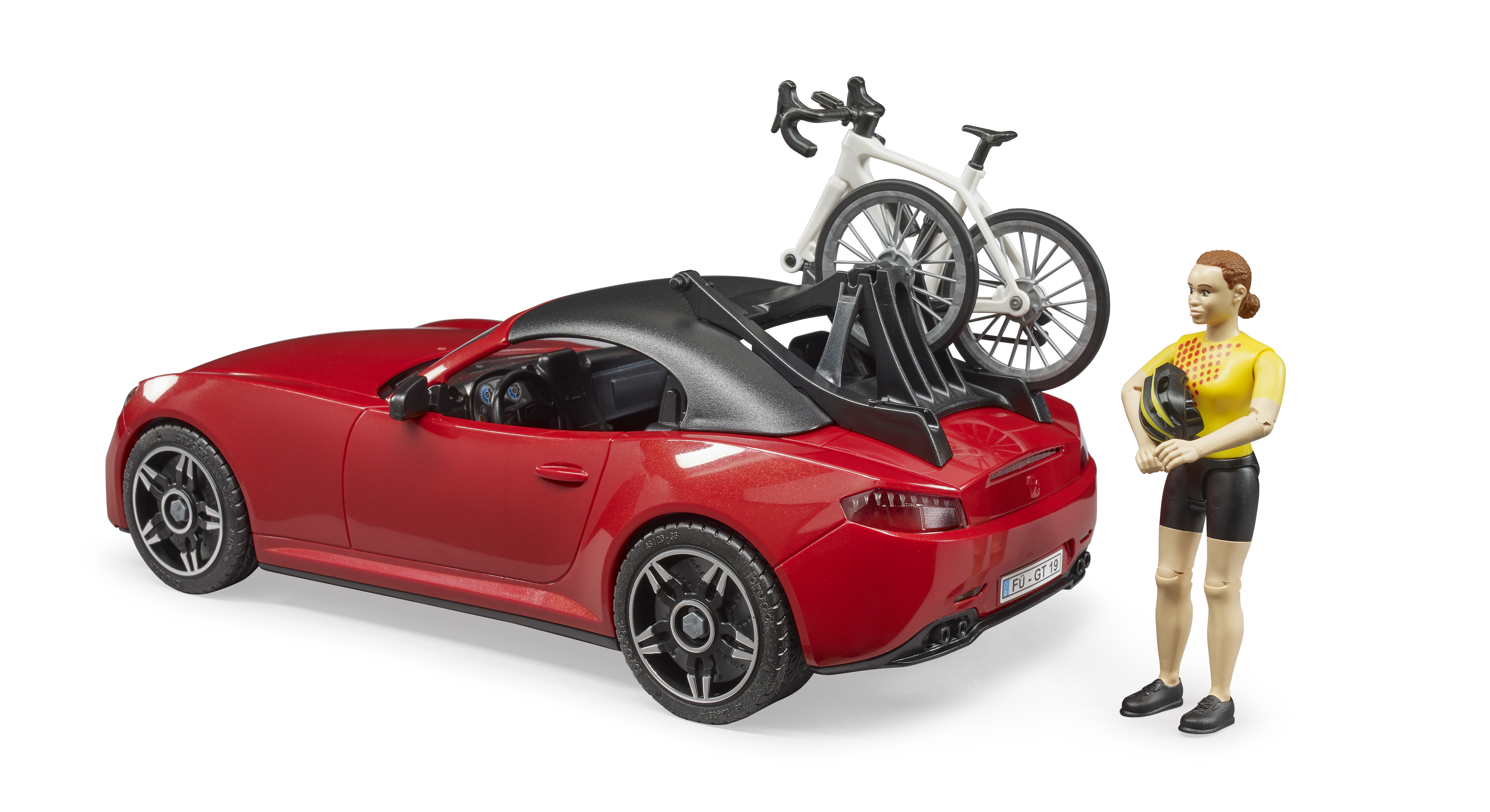  Roadster BRUDER avec vélo de route et cycliste