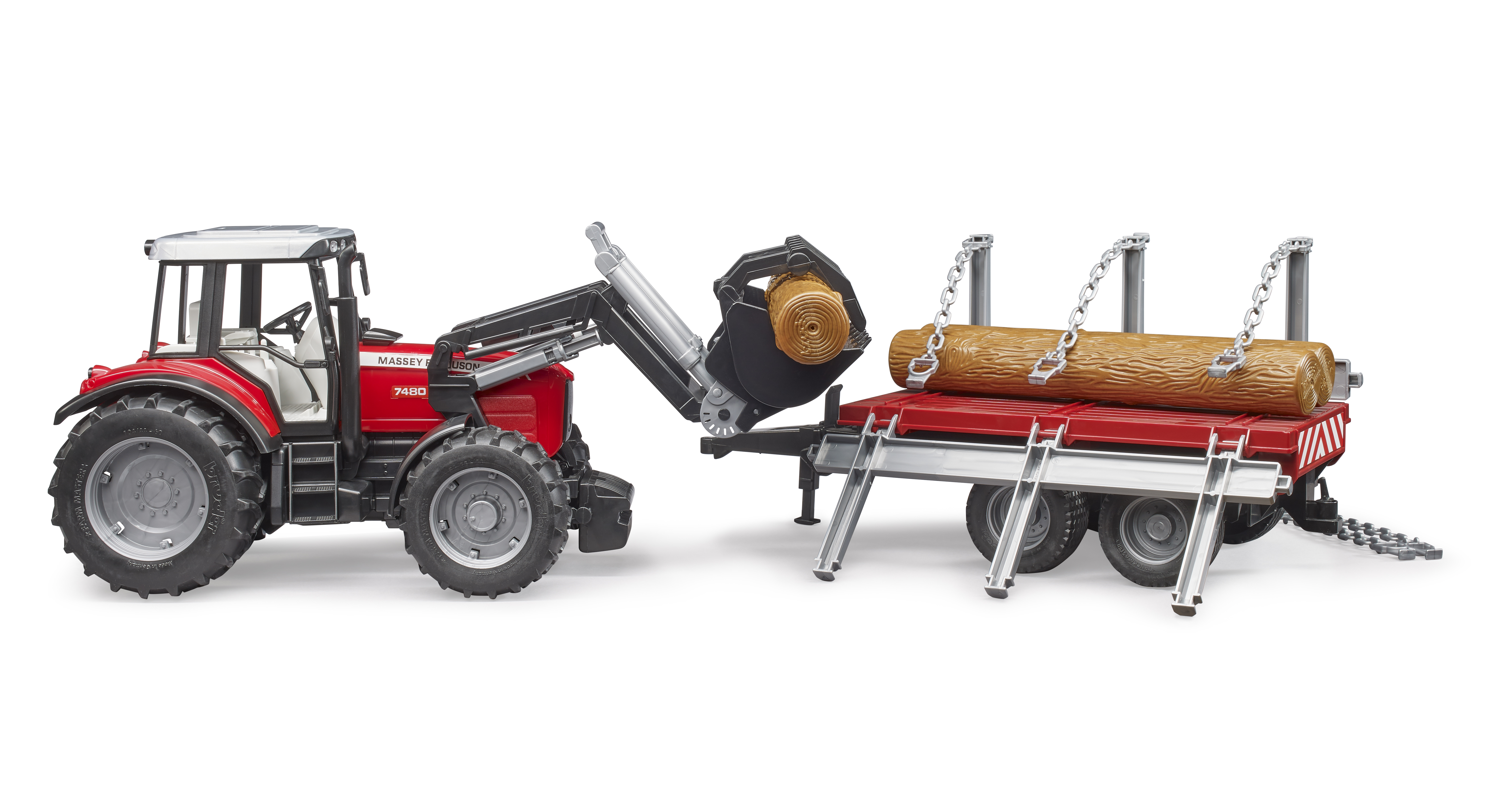 Massey Ferguson 7480 con cargador frontal, remolqu Massey Ferguson 7480 con cargador frontal, remolqu