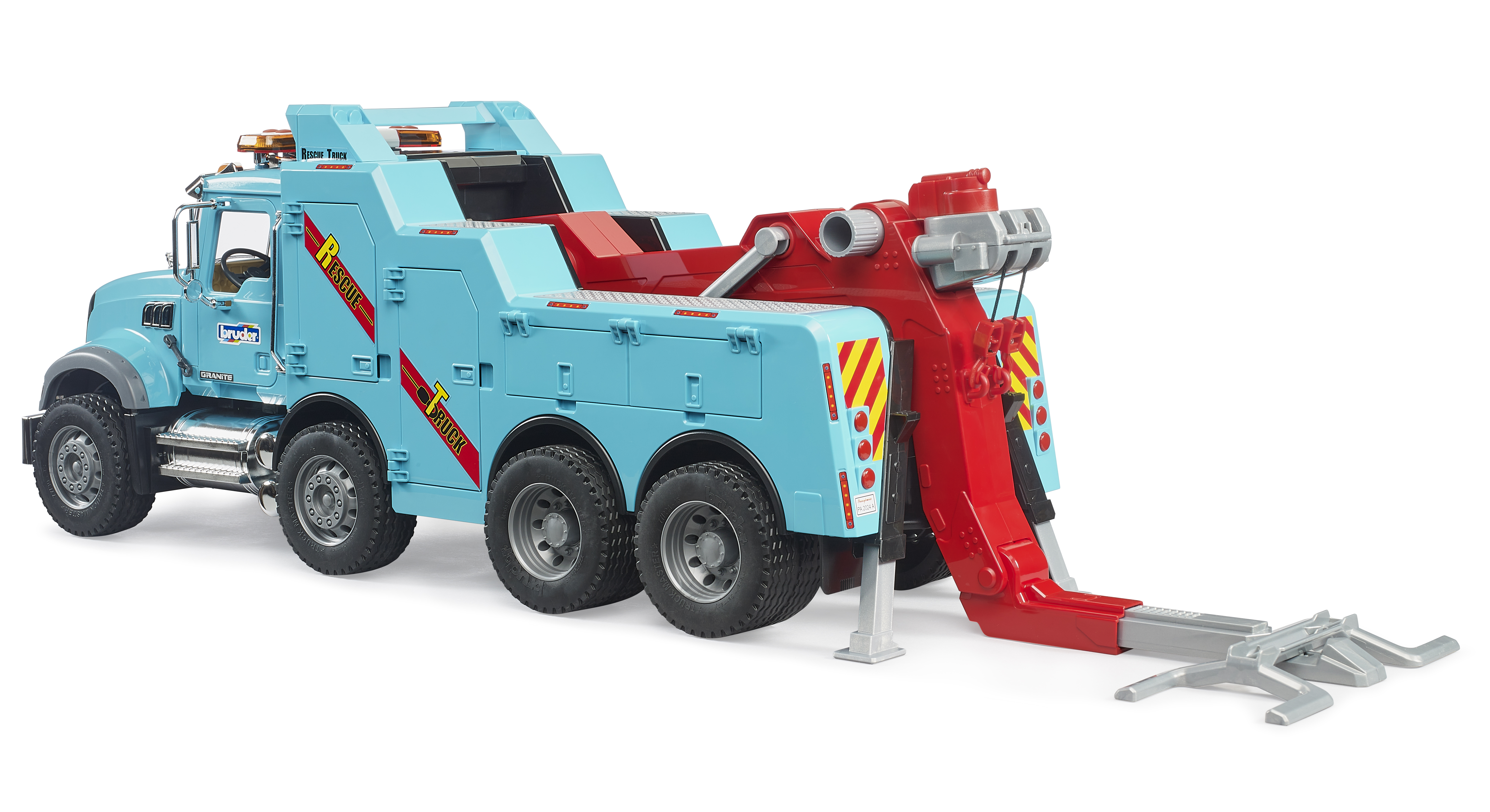 Camión-grúa de rescate y remolque MACK Granite con módulo de luces y sonido Camión-grúa de rescate y remolque MACK Granite con módulo de luces y sonido