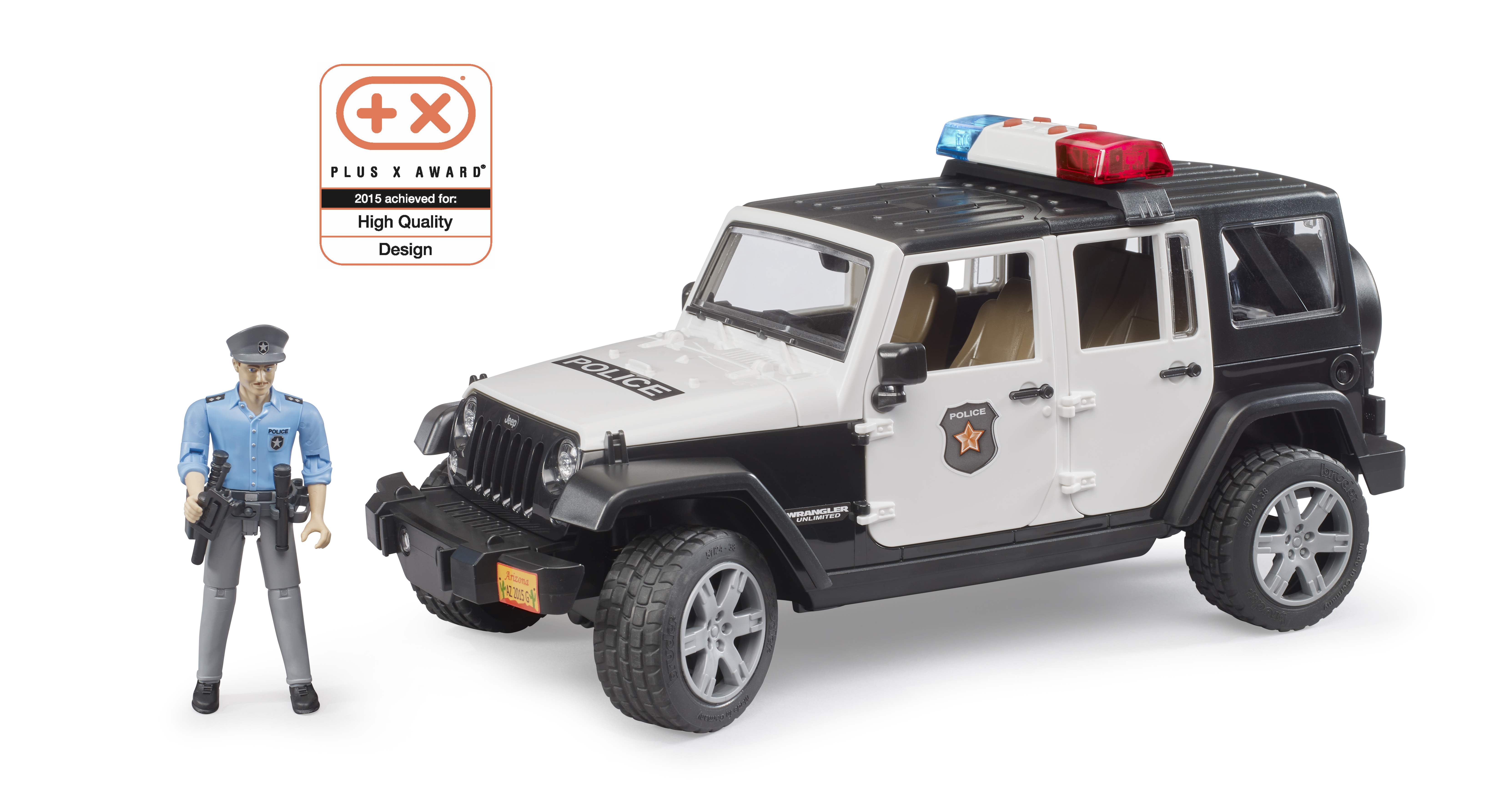 Jeep Wrangler Unlimited Rubicon Police vehicle with policeman and accessories